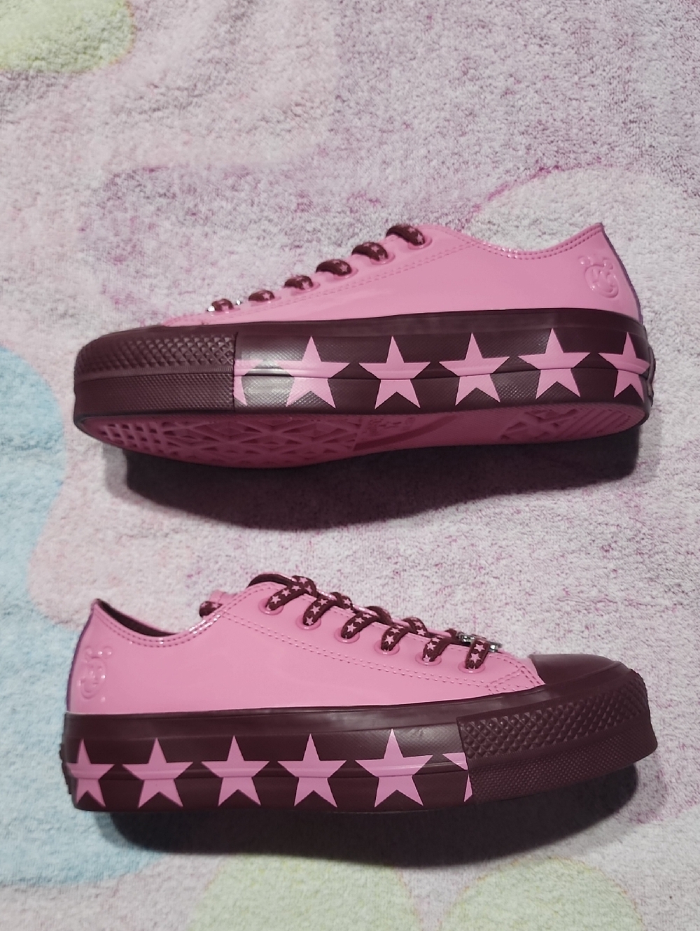 Converse x Miley Cyrus CTAS Lift Ox Patent Leather Pink/Dark Burgundy SZ 7